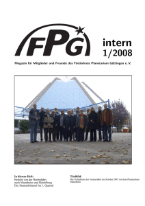 FPGintern 1/2008 - Förderkreis Planetarium Göttingen