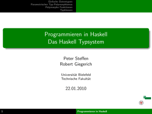Programmieren in Haskell Das Haskell Typsystem
