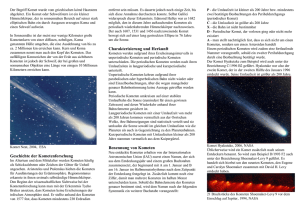 Geschichte der Kometenforschung Charakterisierung und Herkunft