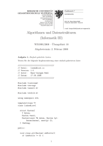 Übungsblätter Algorithmen und Datenstrukturen III/9900