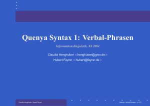 Quenya Syntax 1: Verbal-Phrasen