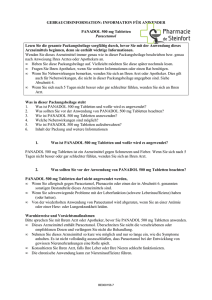 INFORMATION FÜR ANWENDER PANADOL 500 mg Tabletten