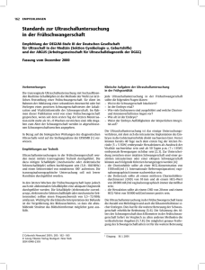 Standards zur Ultraschalluntersuchung in der Frühschwangerschaft