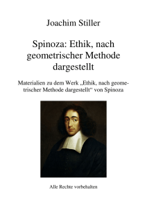 Spinoza: Ethik, nach geometrischer Methode dargestellt