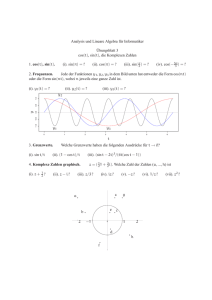 Analysis und Lineare Algebra für Informatiker ¨Ubungsblatt 3 cos(t