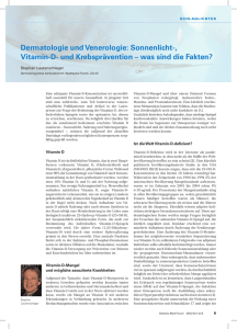 Sonnenlicht-, Vitamin-D- und Krebs-Prävention: Was sind die Fakten