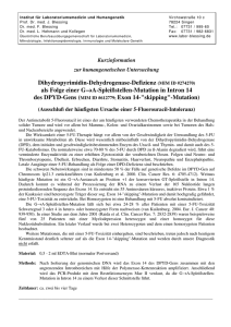 Dihydropyrimidin-Dehydrogenase-Defizienz (MIM ID #274270) als