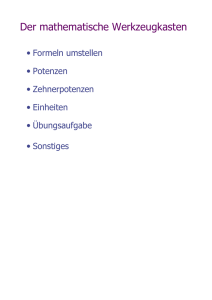 Der mathematische Werkzeugkasten