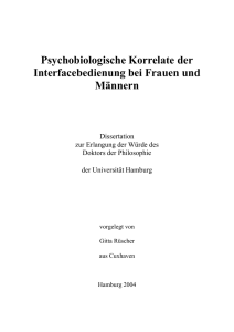 Psychobiologische Korrelate der Interfacebedienung bei Frauen