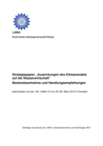 Auswirkungen des Klimawandels auf die Wasserwirtschaft