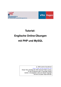 Tutorial: Englische Online-Übungen mit PHP und MySQL