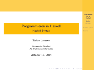 Haskell Syntax - Universität Bielefeld