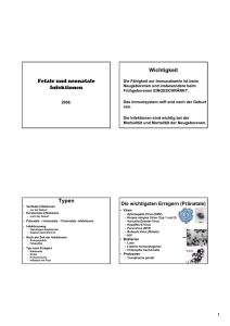 Fetale und neonatale Infektionen Wichtigkeit Typen