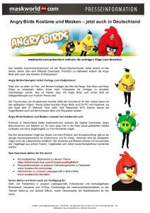 Angry Birds Kostüme und Masken – jetzt auch in Deutschland