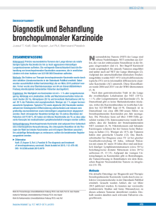 Diagnostik und Behandlung bronchopulmonaler Karzinoide