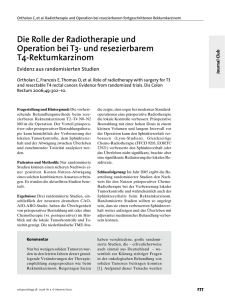 Die Rolle der Radiotherapie und Operation bei T3