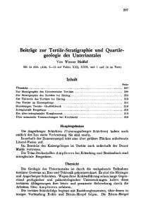 Beiträge zur Tertiär-Stratigraphie und Quartär