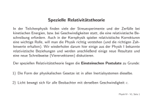 Spezielle Relativitätstheorie