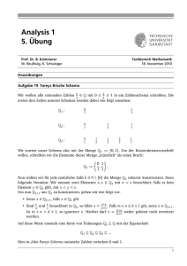 Analysis 1 5. Übung - Fachbereich Mathematik