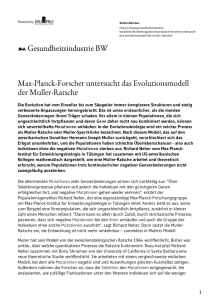 Max-Planck-Forscher untersucht das Evolutionsmodell der Muller
