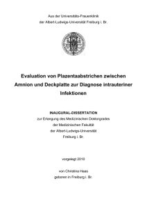 Evaluation von Plazentaabstrichen zwischen Amnion und