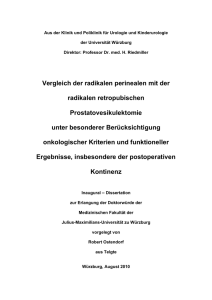 Vergleich der radikalen perinealen mit der radikalen retropubischen