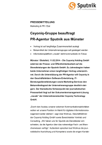 Ceyoniq-Gruppe beauftragt PR-Agentur Sputnik aus Münster