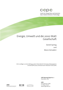 Energie, Umwelt und die 2000 Watt Gesellschaft - ETH E