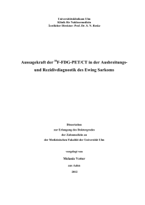 Aussagekraft der18F-FDG-PET/CT in der Ausbreitungs- und