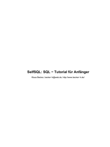 SelfSQL: SQL - Tutorial für Anfänger