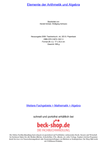 Elemente der Arithmetik und Algebra - ReadingSample - Beck-Shop