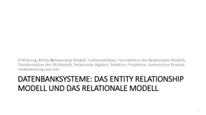 DATENBANKSYSTEME: DAS ENTITY RELATIONSHIP MODELL