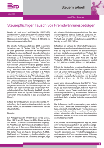 Steuerpflichtiger Tausch von Fremdwährungsbeträgen