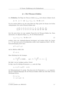 § 1. Die Fibonacci