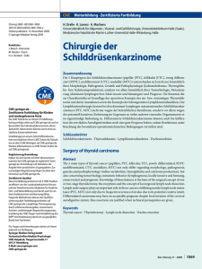 Chirurgie der SchilddrüsenkarzinomeSurgery of thyroid carcinoma