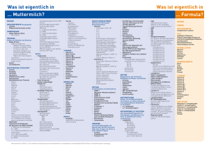 … Muttermilch? … Formula? Was ist eigentlich in Was ist eigentlich in