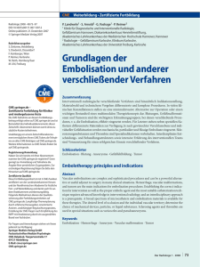 Grundlagen der Embolisation und anderer verschließender Verfahren