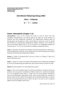 Schriftliche Pädiatrieprüfung 2006 Bern – Fribourg 6