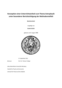 Konzeption einer Unterrichtseinheit zum Thema Astrophysik unter