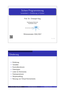 Einführung in Python - Prof. Dr. Christoph Karg
