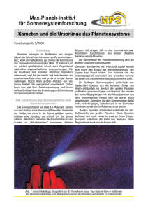 Max-Planck-Institut für Sonnensystemforschung Kometen und die