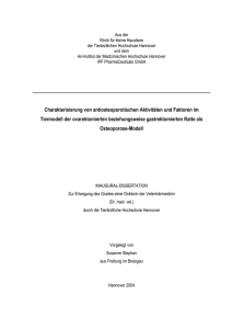 Charakterisierung von antiosteoporotischen Aktivitäten und