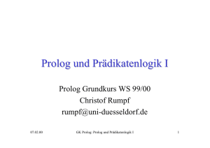 Prolog und Prädikatenlogik I