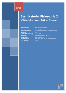 Geschichte der Philosophie 2 - Mittelalter und frühe Neuzeit