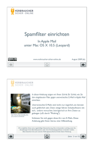 Spamfilter einrichten in Mail (Mac OS X 10.5)
