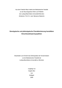 Genotypische und phänotypische Charkterisierung hereditärer