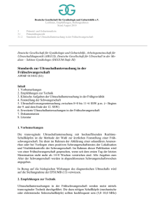 Standards zur Ultraschalluntersuchung in der Frühschwangerschaft