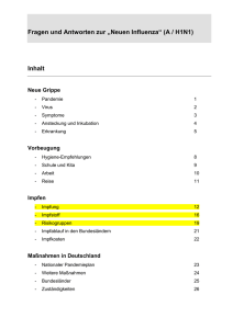 Fragen und Antworten zur "Neuen Grippe" Influenza A (H1N1)