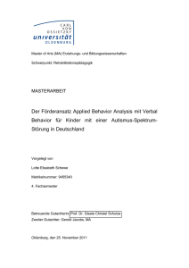 Der Förderansatz Applied Behavior Analysis mit