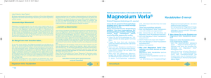 Gebrauchsinformationen Magnesium Verla ® Kautabletten